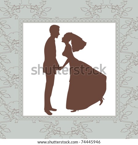 stock vector Vector Illustration of retro wedding invitation with funny 
