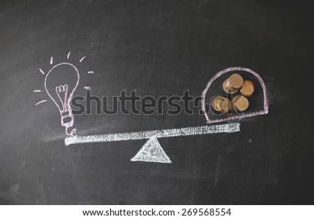 There are golden and silver foreign currencies are on black background. Mostly are US, UK and EU currencies. This photo may use as Financial background. Concept is drawing by colored chalk.