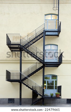 Fire escape on an old building