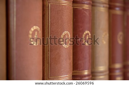 Old books in a row