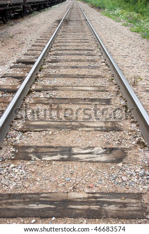 Old railway track with diminishing perspective