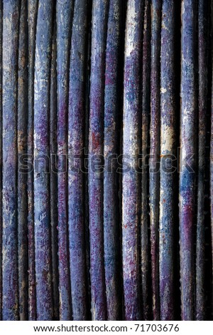 grunge metal pipes with rust and peeling paint