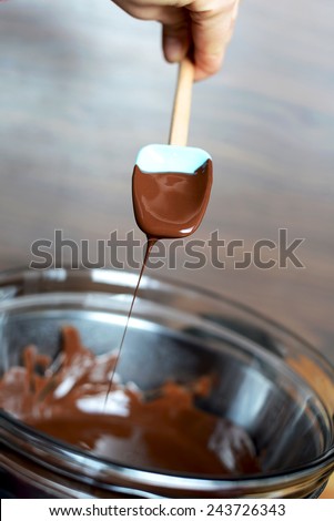 Warm Chocolate Dripping from the Spoon