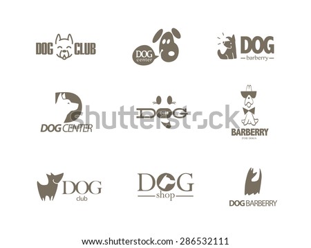 Vector collection of dog logo Logo for pet club or shop doggy center or barberry sport dog club veterinary clinic Cute dog icons set Flat logo design Also may be used for hunting club emblem Vector collection of dog logo Logo for pet club or shop doggy center or barberry sport dog club veterinary clinic Cute dog icons set Flat logo design Also may be used for hunting club emblem