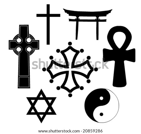Religious symbols in vector art