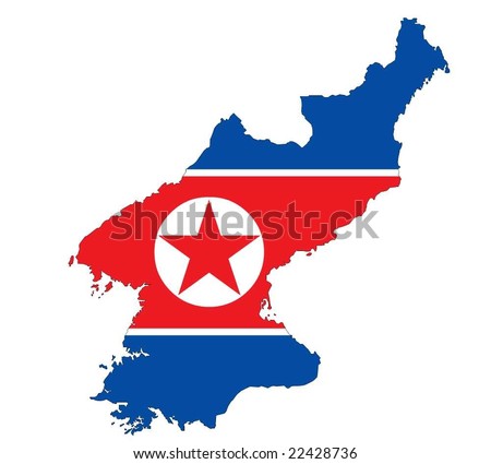 north korea flag. of North Korea with flag