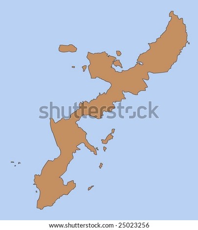 Map Of Okinawa, Japan, In Vector Art - 25023256 : Shutterstock