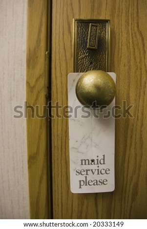 hotel maid service sign