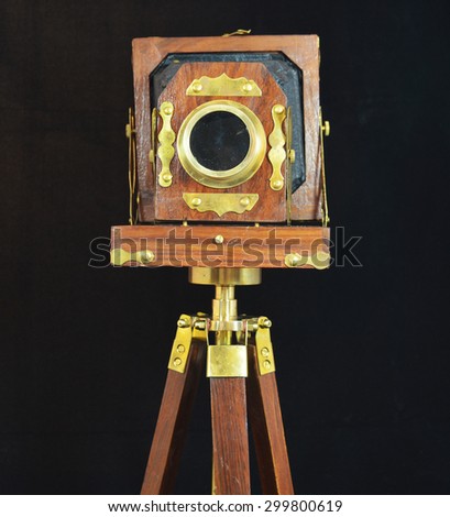 Vintage wooden camera