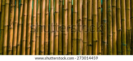 old bamboo fence background, panorama