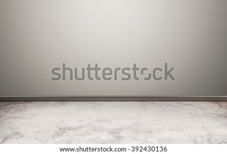 White stone floor with gray wall