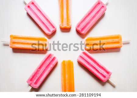 colored ice cream stick