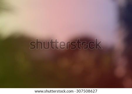 Vintage abstract nature outdoor view from balcony blurred background