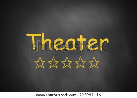 black chalkboard theater golden star rating