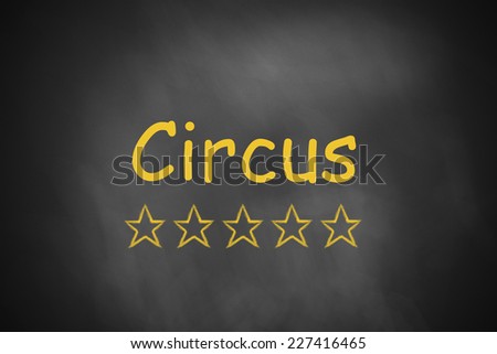 black chalkboard circus golden rating stars