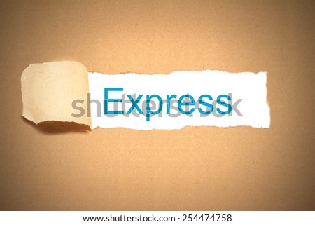 brown package paper torn to reveal express