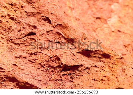 Texture of red rocky ground at Seychelles Islands Background