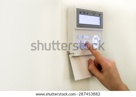 Protect Your House.  Arming home alarm or business security system