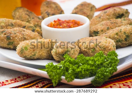 Pork cutlets with hot sauces
