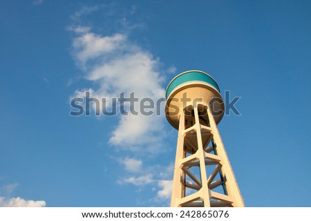 Water tank , water supply tank for agriculture with blue sky background