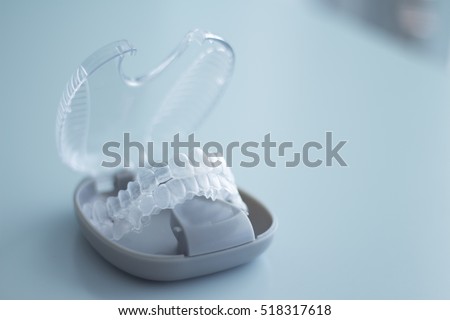 Top and bottom of transparent dental orthodontics