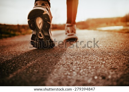 Running shoes closeup