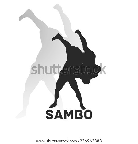 Fight style illustration. Sambo Theme. Vector pic.