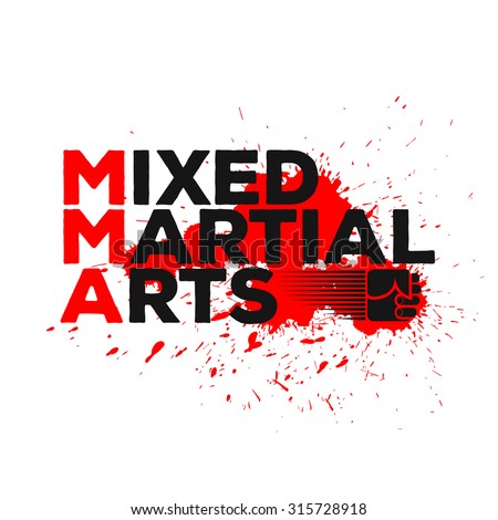 Mixed Martial Arts logo, emblem, badge. Combat sport theme. Template for your t-shirt, cover or some art works.