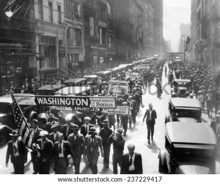 New York Bonus Marchers leave for to Washington June 4 1932.