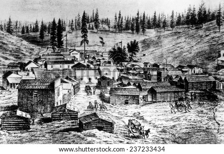 The Gold Rush, the town of Dry Diggings, California, later renamed Placerville, ca. 1849.