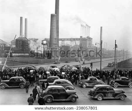 Strikers at the Ford Motor Company factory April 2 194 1