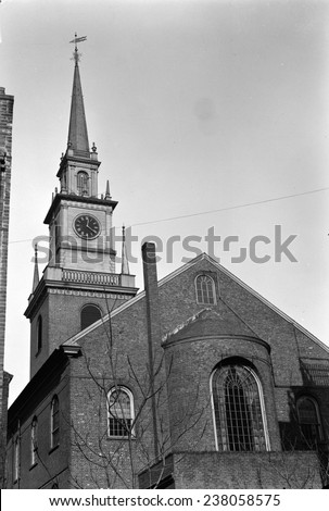 The Old North Church, officially called Christ Church, Boston, Massachusetts, scene of \