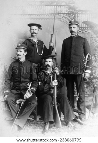 The Spanish American War (April-August 1898), Naval officers and petty officers, San Diego California, 1898,
