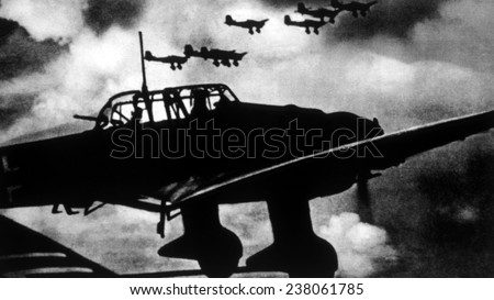 World War II, German Stuka dive bombers over Poland, 1939