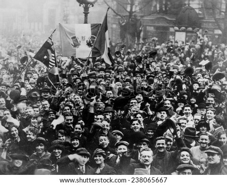 Paris celebrates the end of World War I France ca 1918