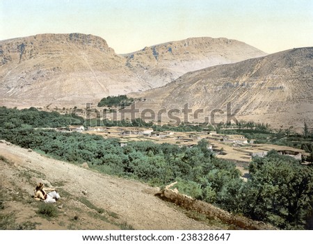 Suk-Wady-Barada, Holy Land, Jordan, photochrom, ca 1890-1900.