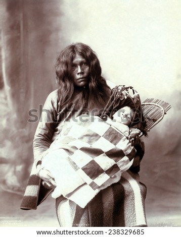 Native American woman and chiled, woman and baby of the Wichita Indian tribe, photograph by Frank A. Rinehart, 1899.