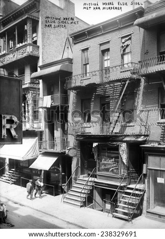 New York City, 782 8th Avenue, the Mission house where Elsie Sigel was murdered at the age of 19, 1909.