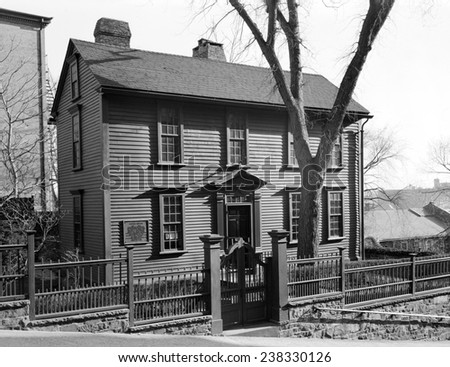 The American Revolution. Stephen Hopkins House, Providence, RI. Built ca. 1708, photo 1958.