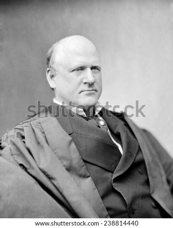 Judge John Marshall Harlan, Justice of the Supreme Court. He was the lone dissenter to the decision of Plessy v. Ferguson, which upheld he constitutionality of racial segregation. ca. 1865-1880
