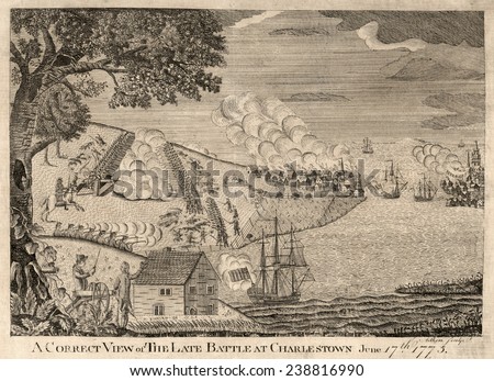 The American Revolution. the Battle of Bunker Hill. A correct view of the late battle at Charlestown, June 17th. 1775.