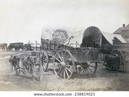 The Civil War. Covered wagon for \