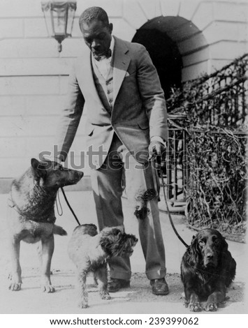 The Hoover family\'s White House dogs King Tut, Whoopie, and Englehurst Gillette. Throughout the 20th century, the African Americans of Washington, DC have served as White House staff.