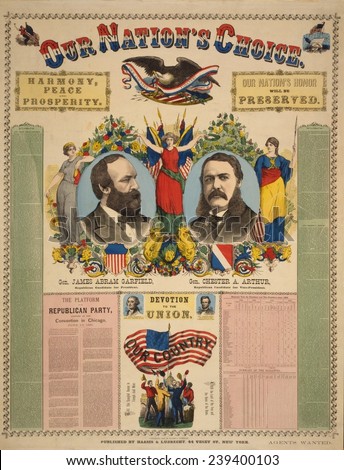 1880 Republican campaign portraits of Presidential candidate James Garfield and his running mate, Chester A. Arthur.