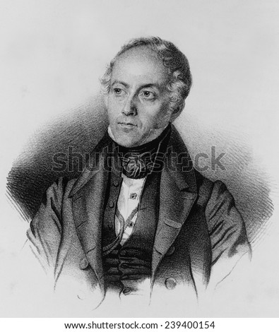 Francois Guizot (1787-1874), French historian who advocated constitutional monarchy following the fall of Napoleon.