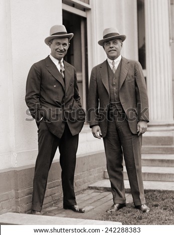 Will Rogers, a popular actor and journalist, was often in Washington, D.C. and welcomed by notables. Rogers poses with Speaker of the House, Nicholas Longworth. 1925.
