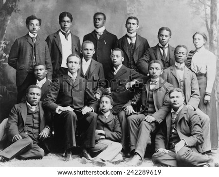 African American academic students at Roger Williams University in Nashville, Tennessee, ca. 1899. Ca. 1899.