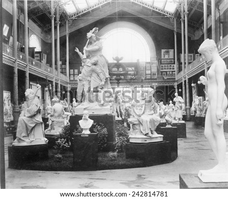 Beaux arts sculpture exhibited in the Gallery Rapp, Palace of Fine Arts, Paris Exposition, 1889.