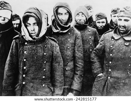 German prisoners, among the 90,000 taken by the Soviets at the end of the Battle of Stalingrad in February 1943.