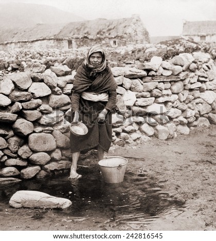 Native woman of Keel, an impoverished village of Achill Island, West coast of Ireland, ca. 1903.